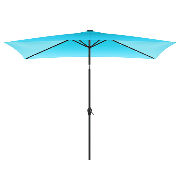 Bayou Breeze Larimore 120'' x 78'' Rectangular Lighted Market Umbrella